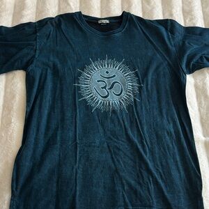 Men's Dark Teal Sun OM Short Sleeve Graphic Tee